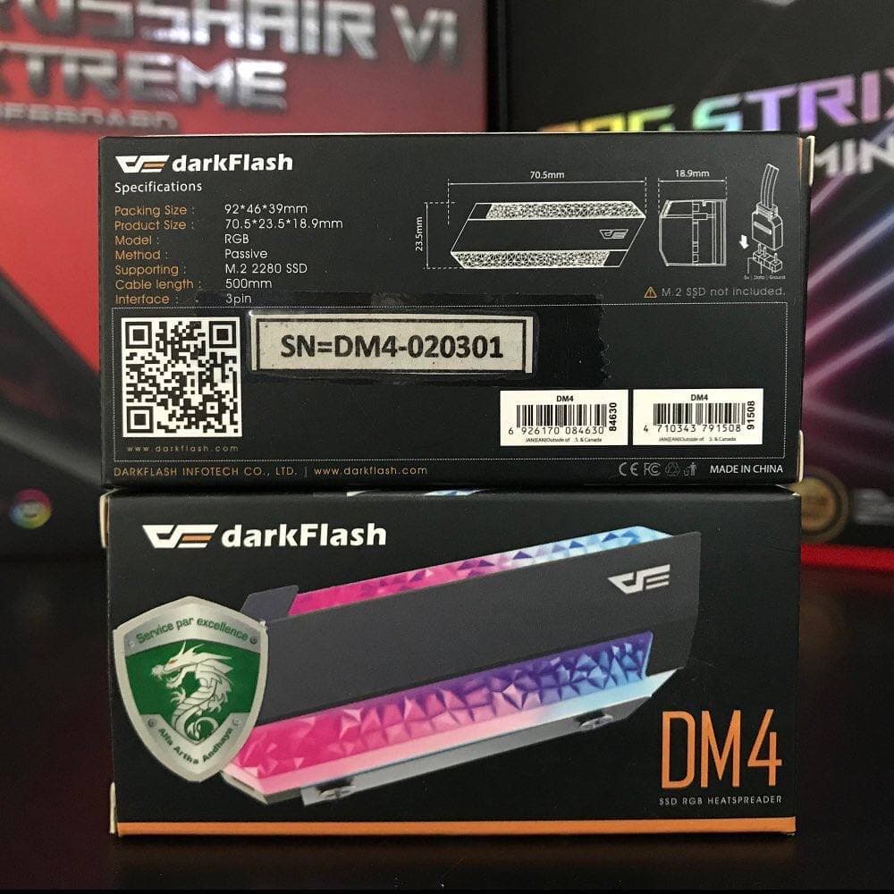 AIGO DM4 M.2 NVME HEAT SPREADER ARGB 5V 3