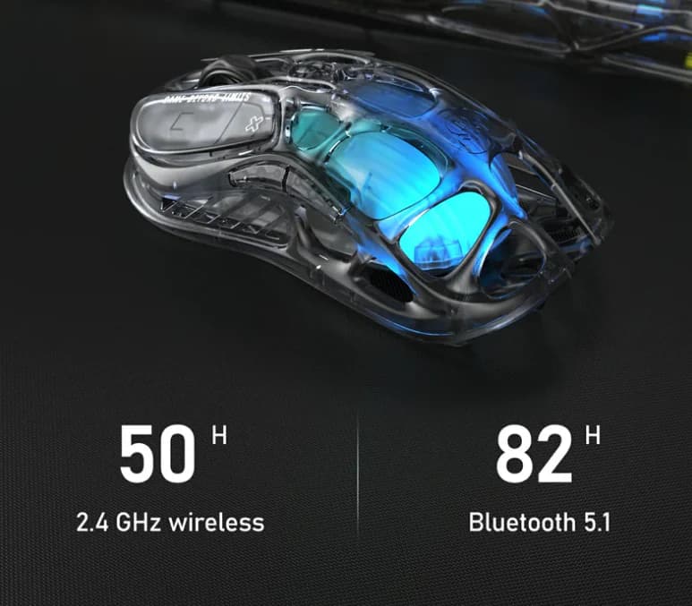 MOUSE GRAVASTAR M2 BLACK XTAL WIRE + WIRELESS + BLUETOOTH 2