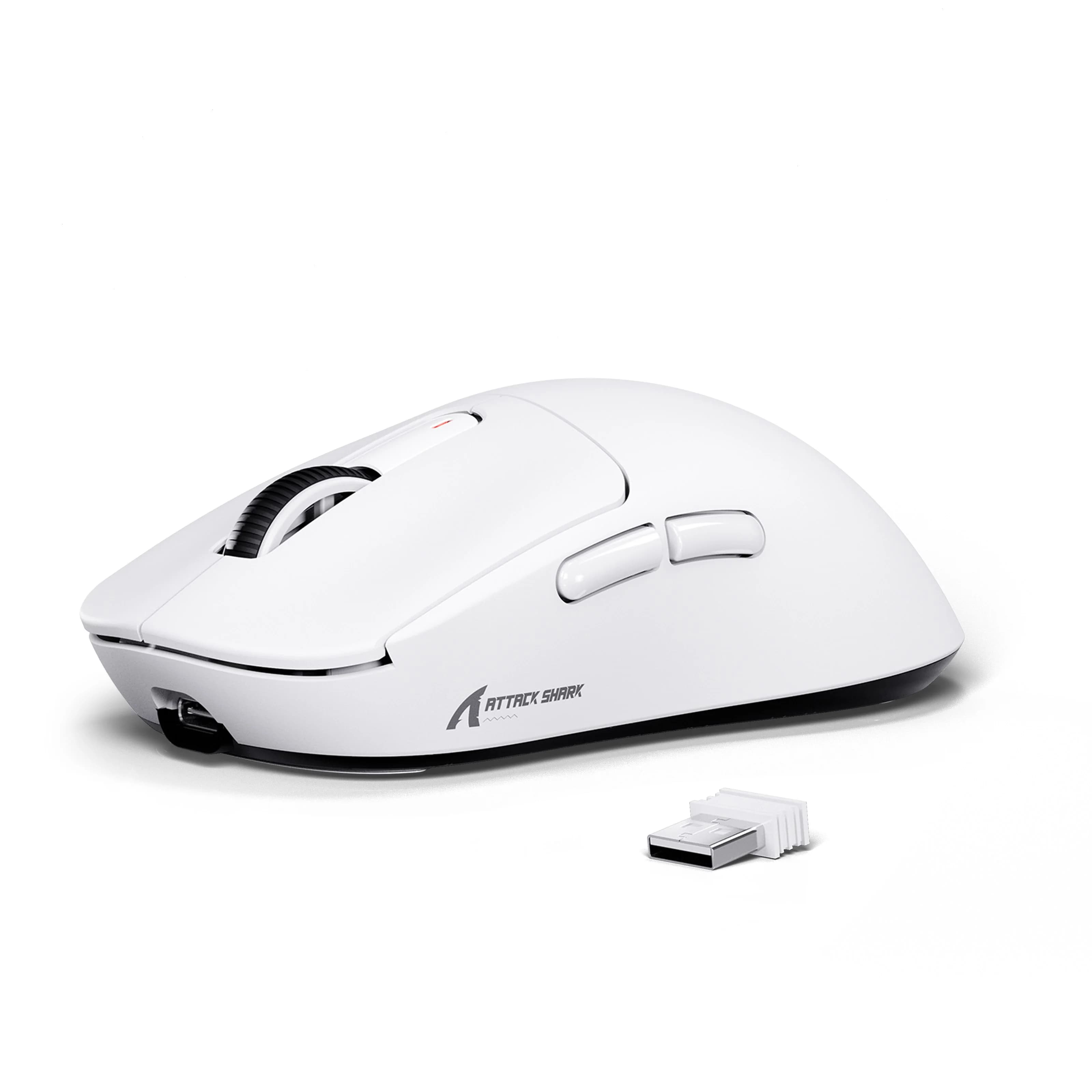 MOUSE ATTACK SHARK X6 WHITE WIRE + WIRELESS + BLUETOOTH 2