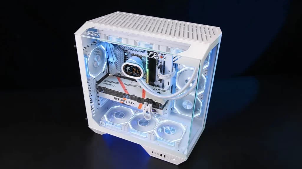 CASE AIGO DARKFLASH DY470 WHITE WITH 4 FANS 2