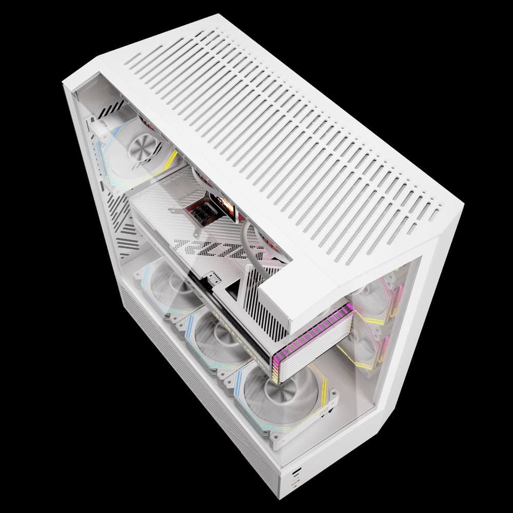 CASE AIGO DARK FLASH DY460 WHITE EDITION WITH 4 FANS ARGB 4