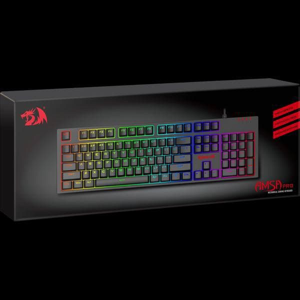 KEYBOARD REDRAGON MECHANICAL AMSA PRO K592 RGB WIRED OPTICAL BLUE SWITCH FULL KEYBOARD