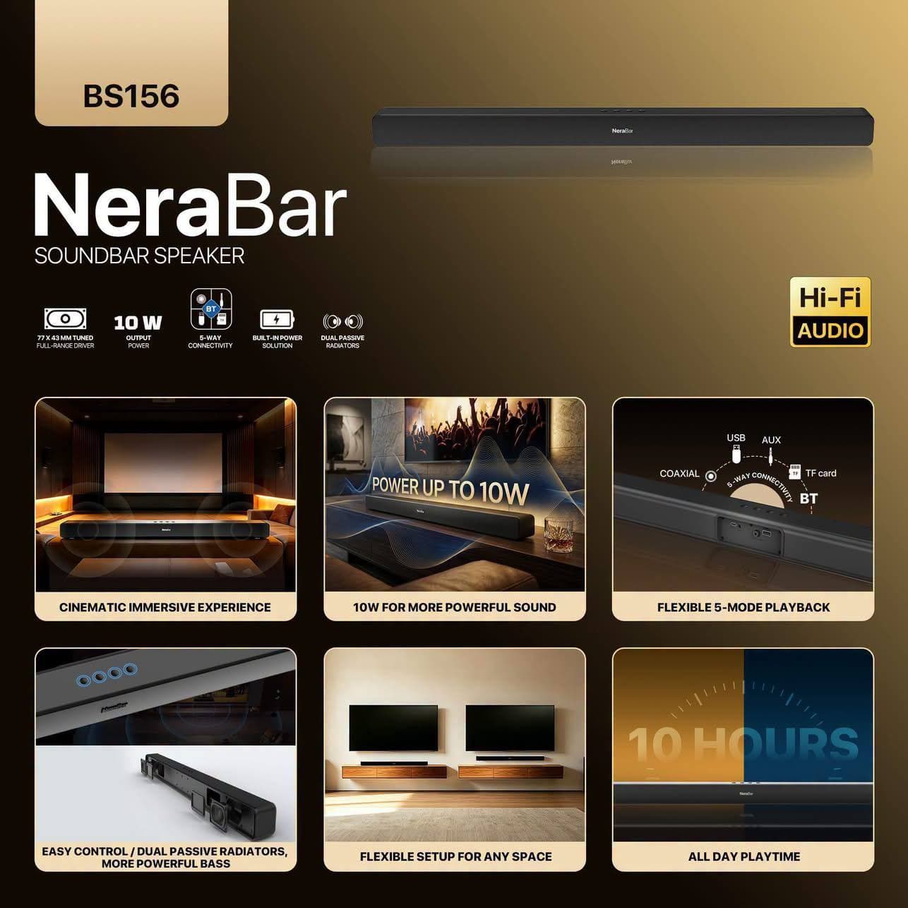 SPEAKER FANTECH NERA BAR BS156 RGB AUX + BLUETOOTH 2