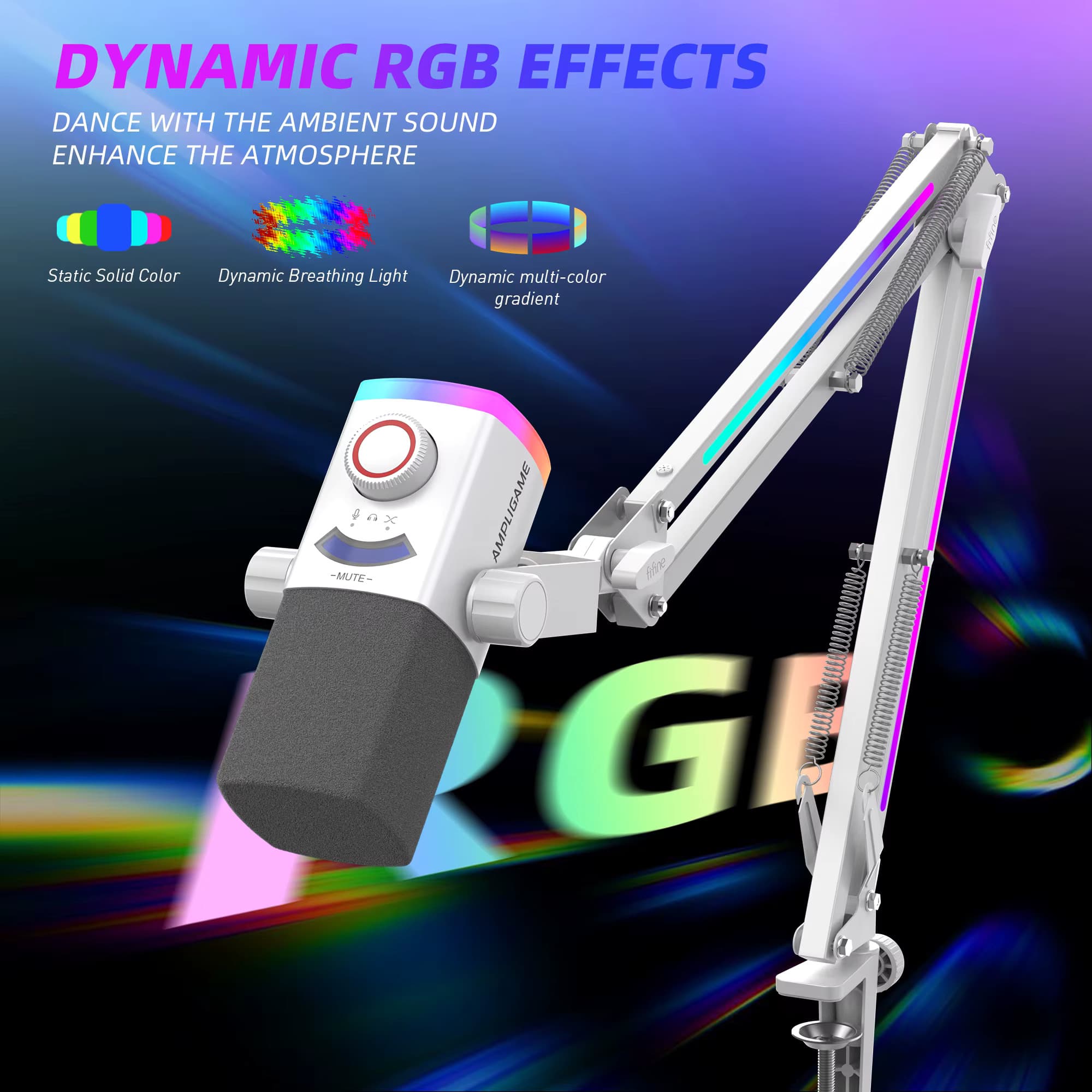MIC FIFINE AM8 PRO T WHITE EDITION USB + XLR 2