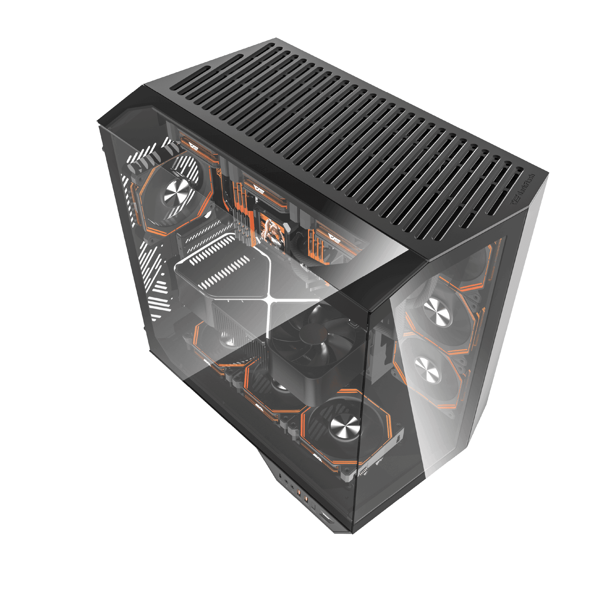 CASE AIGO DARKFLASH DY470 BLACK WITH 4 FANS 2