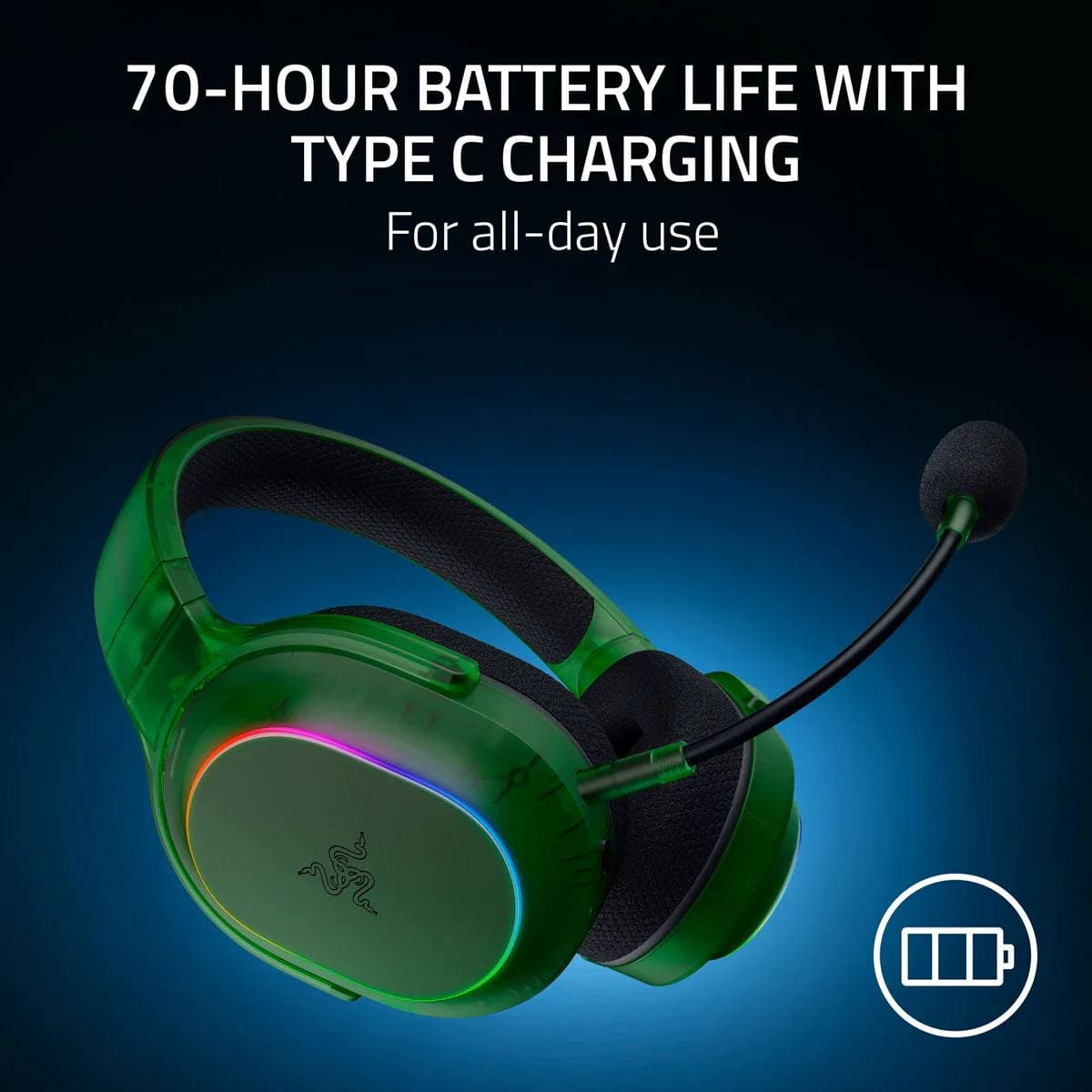 HEADSET RAZER BARRACUDA X PHANTOM GREEN EDITION WIRELESS + BLUETOOTH 2