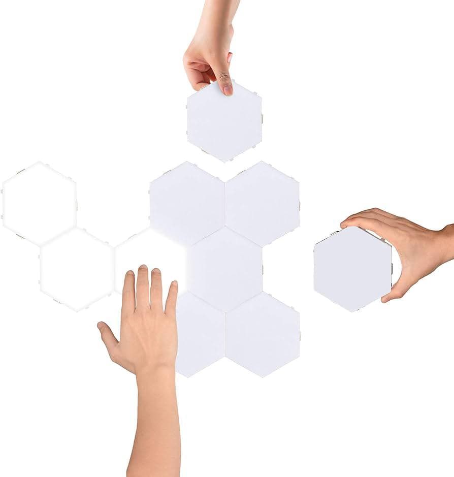 LIGHT PANEL HEXAGON 10 PCS PACK WHITE LED TOUCH 3