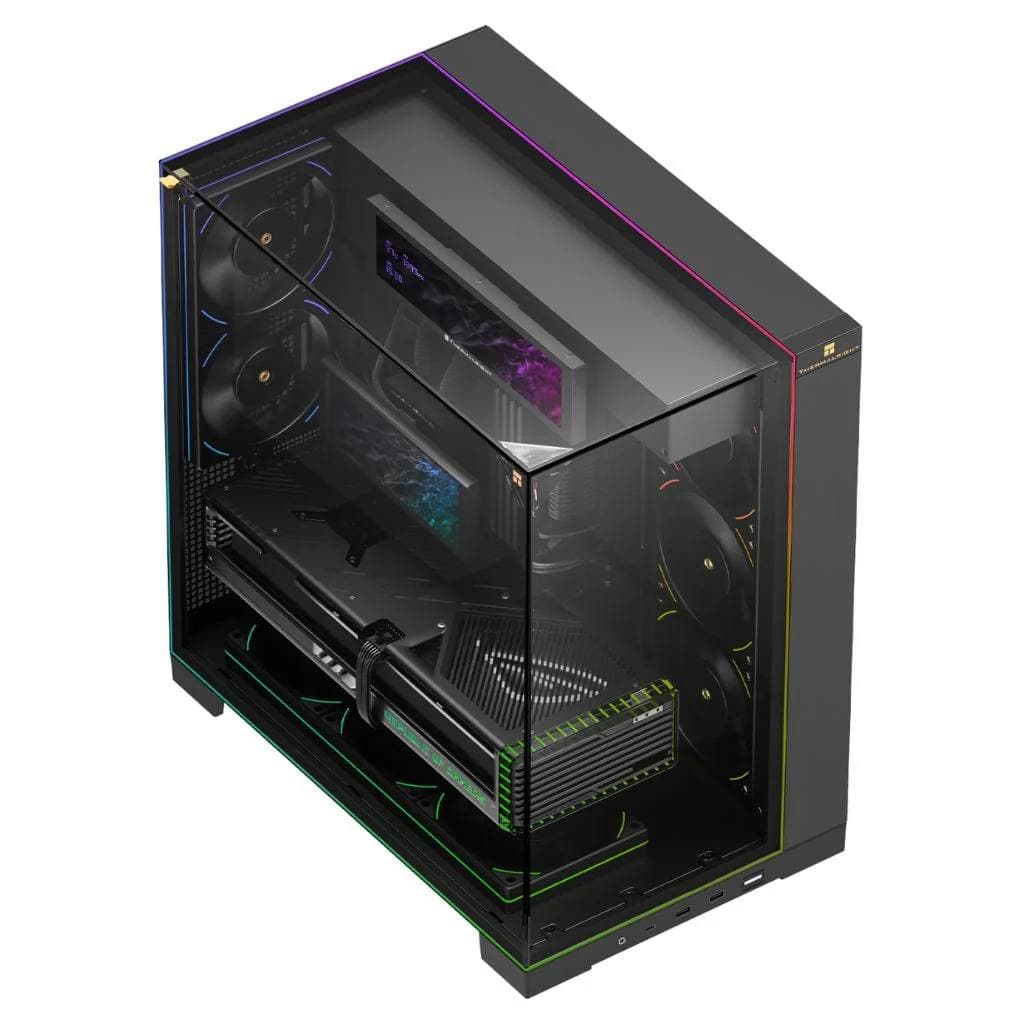 CASE THERMALRIGHT A70 VISION BLACK WITH LCD & 5 FANS ARGB 3