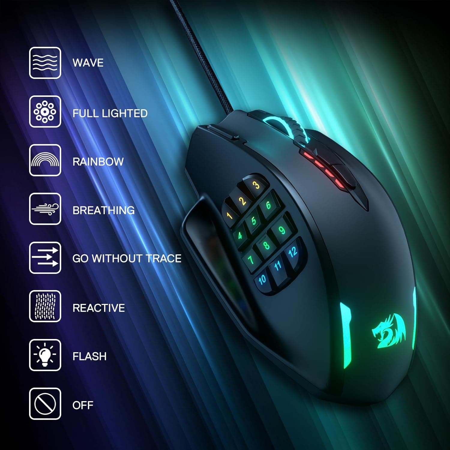 MOUSE REDRAGON M908 IMPACT WIRED 3