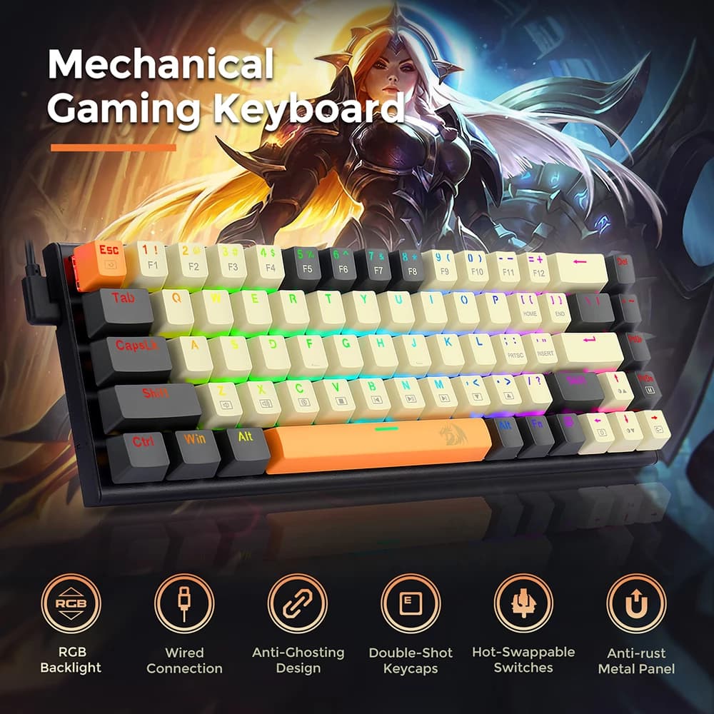 KEYBOARD REDRAGON K633CGO RYZE 2