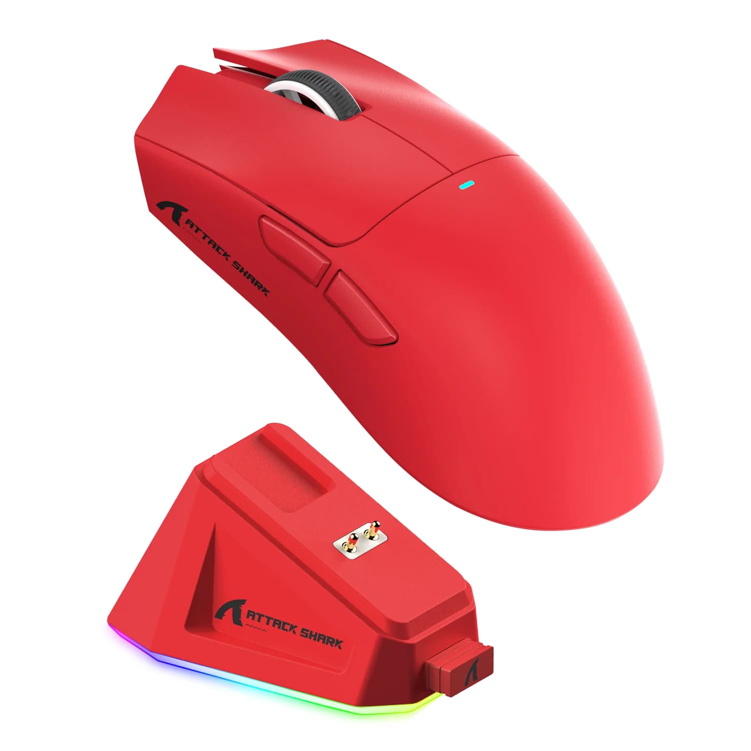 MOUSE ATTACK SHARK X11 RED WIRE + WIRELESS + BLUETOOTH 2