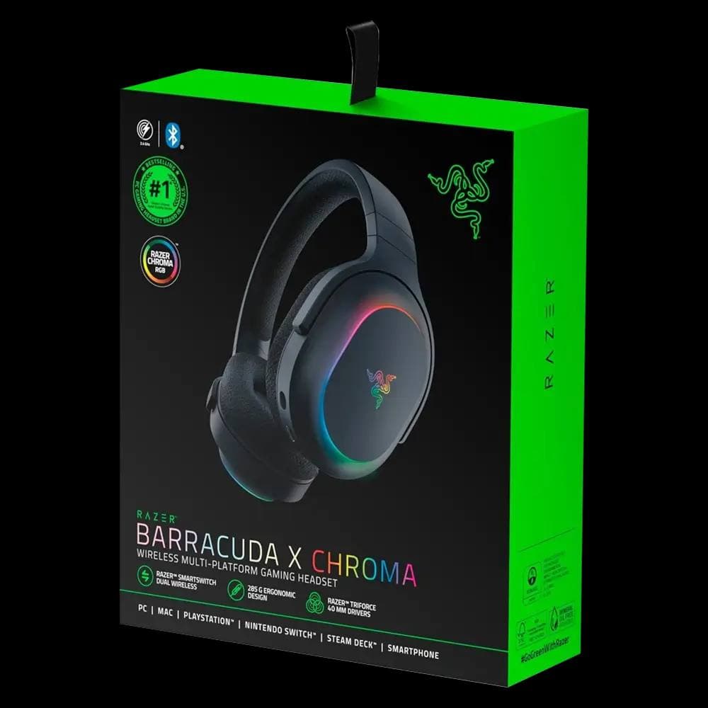 HEADSET RAZER BARRACUDA CHROMA BLACK WIRELESS + BLUETOOTH