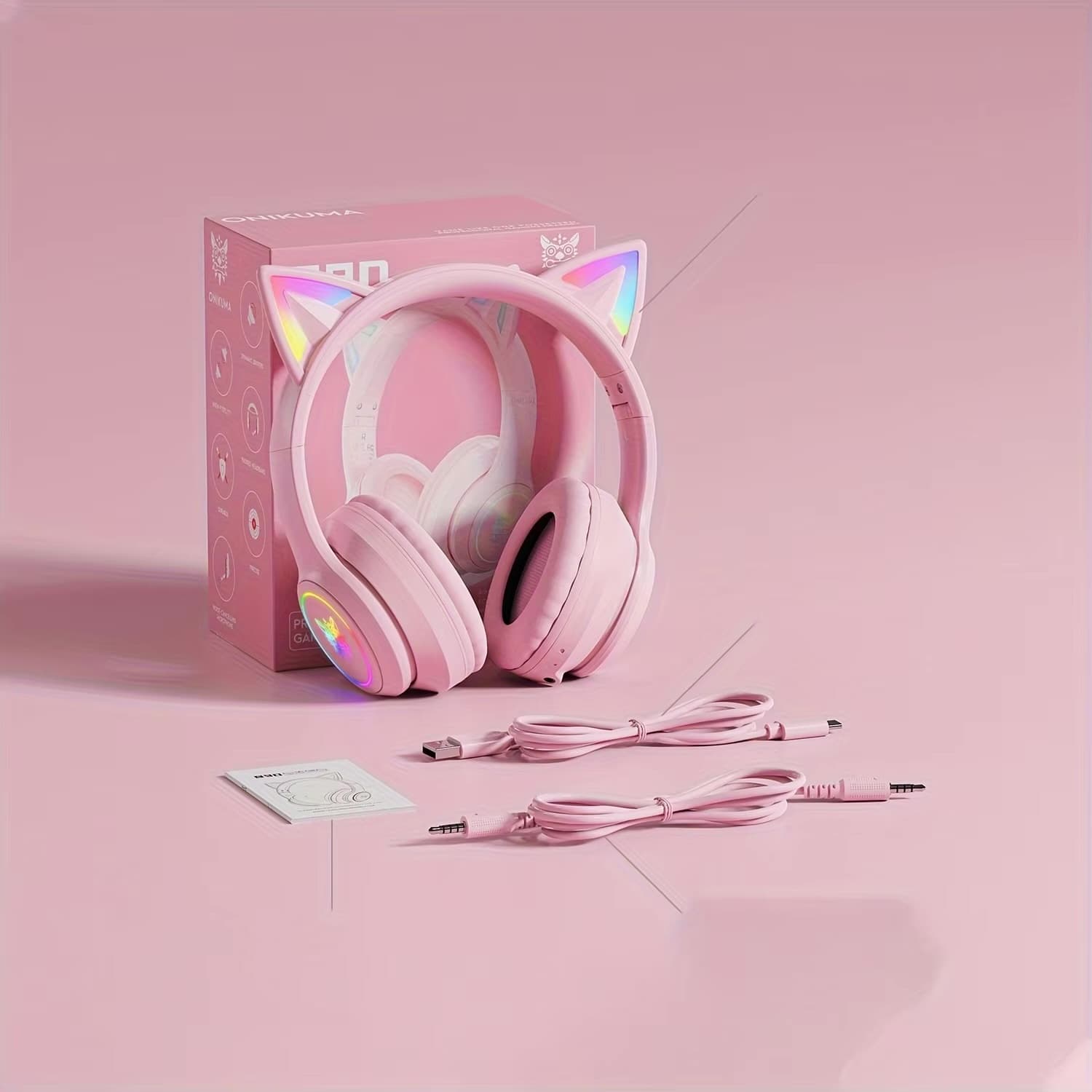 HEADSET ONIKUMA B90 BLUETOOTH PINK EDITION 2