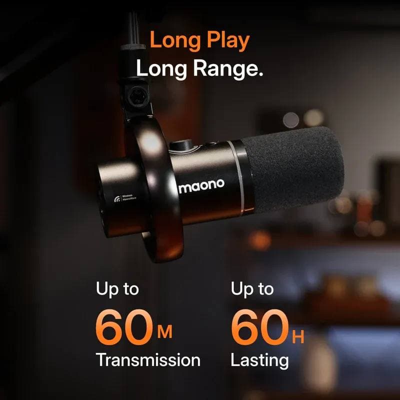 MIC MAONO PD200W WITH STAND USB + XLR + WIRELESS 2