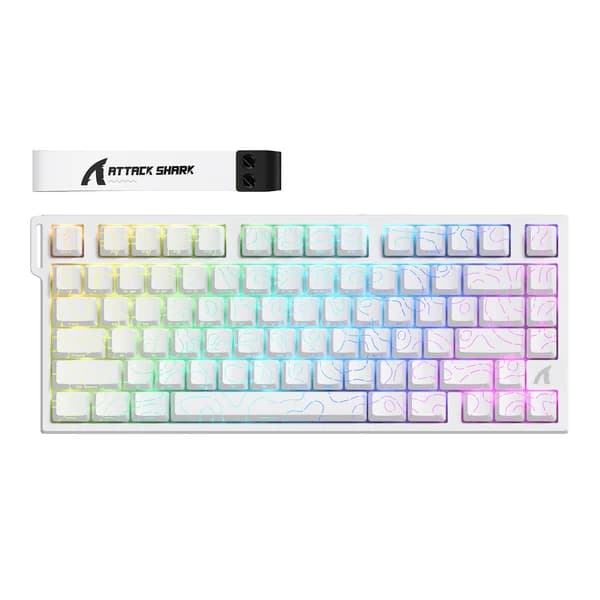 KEYBOARD ATTACK SHARK R82HE WHITE EDITION LINEAR MAGNETIC 75% WIRED RAPID TRIGGER 8KHZ POLLING RATE