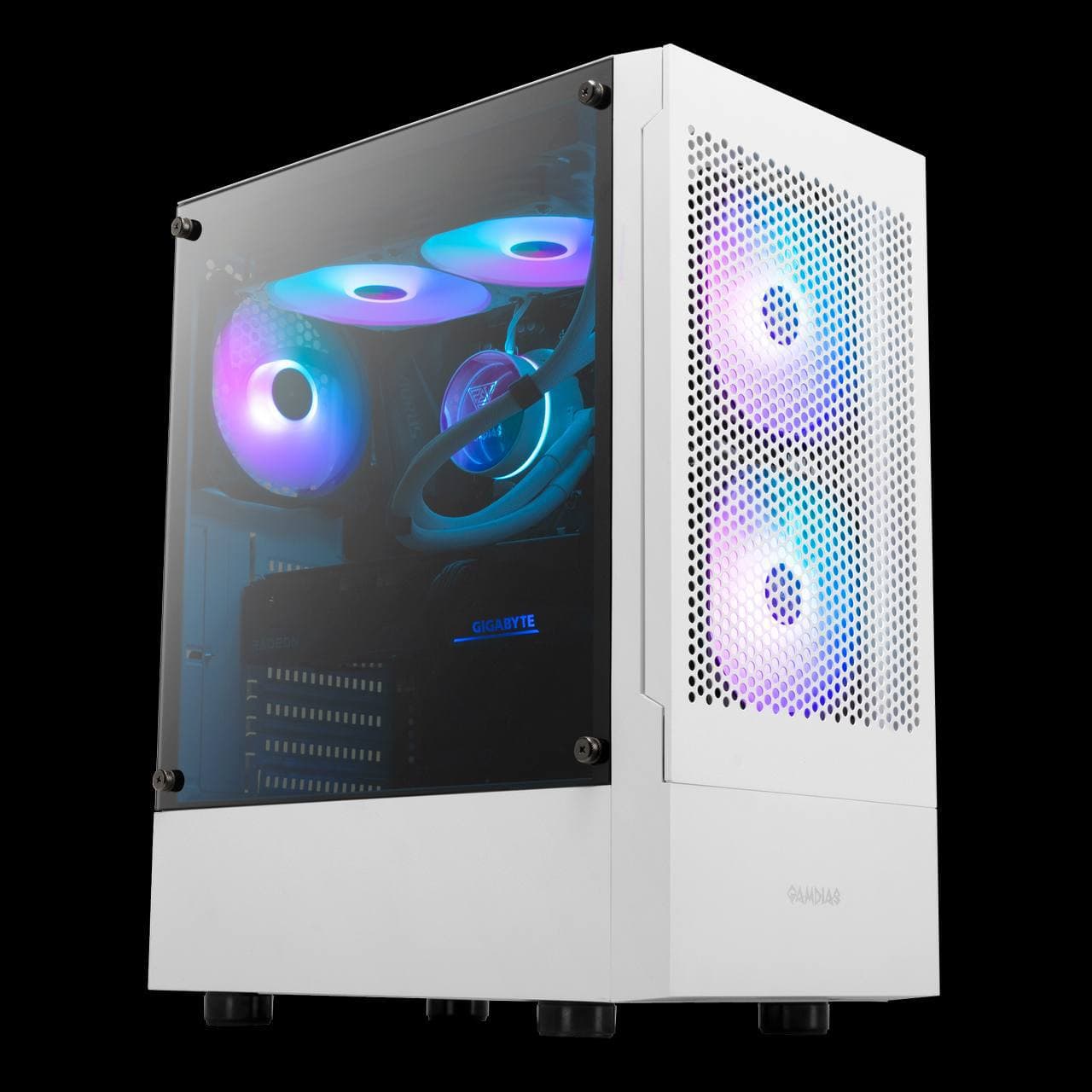CASE GAMDIAS E3 MESH WHITE WITH 3 FANS