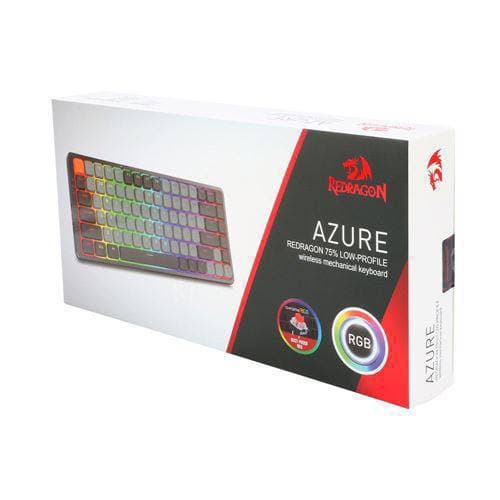KEYBOARD REDRAGON MECHANICAL AZURE PRO K652 RGB WIRE + WIRELESS + BLUETOOTH RED SWITCH 75% ULTRA THIN LOW PROFILE