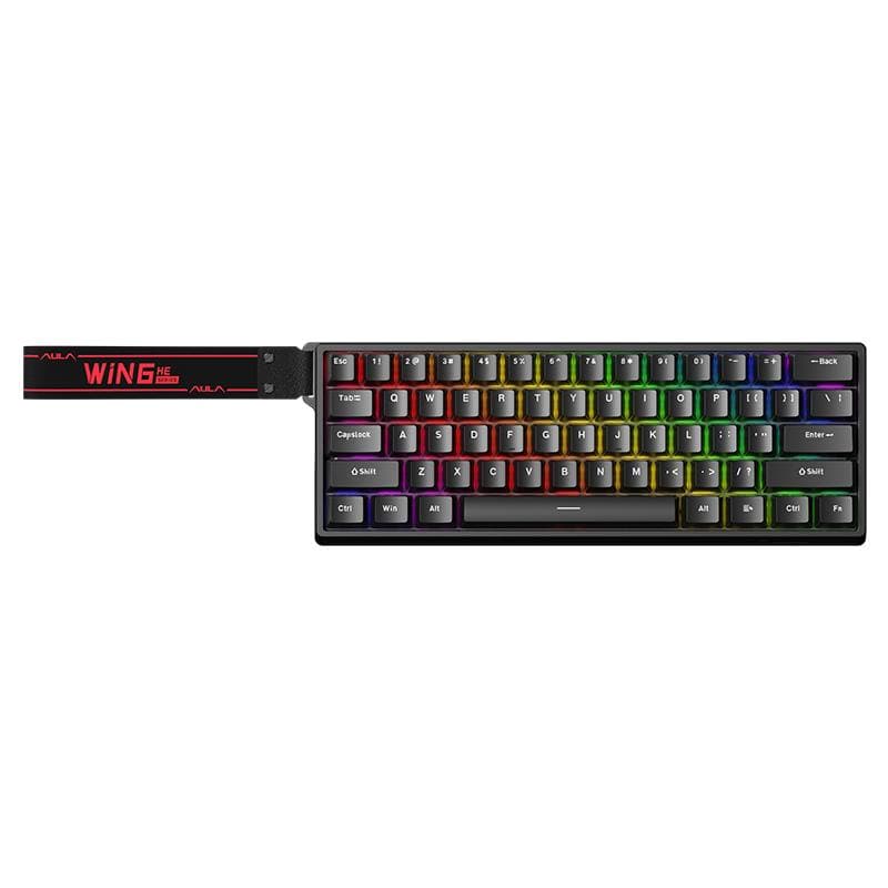 KEYBOARD AULA WIN60 HE STANDARD EDITION BLACK WIRED MAGNETIC 60% 8K POLLING RATE RAPID TRIGGER HOT  SWAPPABLE HALL EFFECT SWITCHES 2