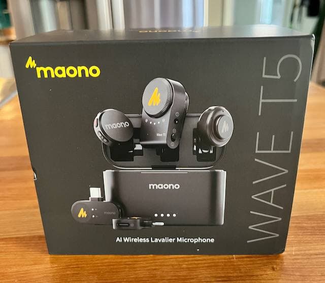 MAONO WAVE T5 WIRELESS DOUBLE MIC LAVAIER FOR IPHONE/ANDROID/CAMERA/PC 3