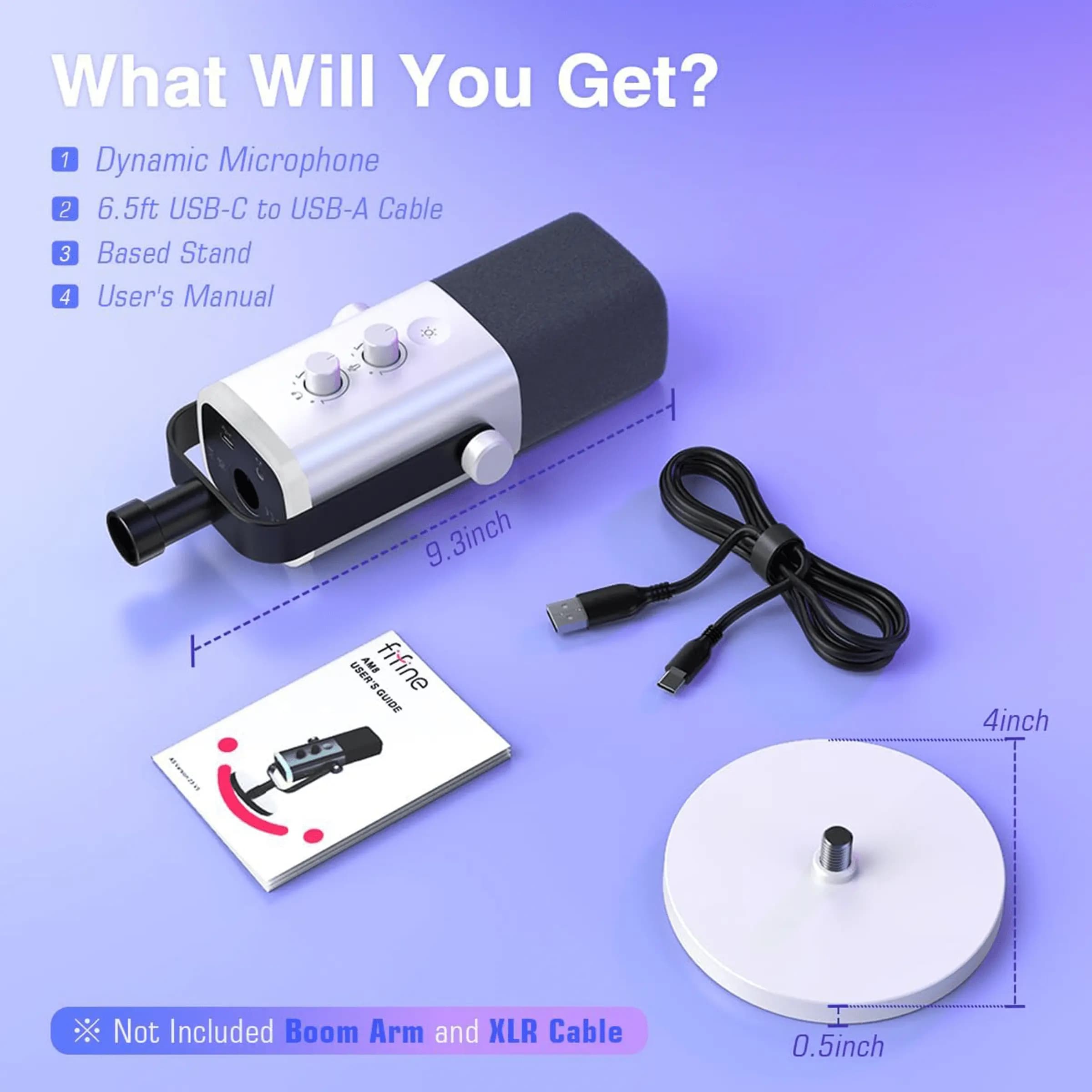 MIC FIFINE AM8 USB + XLR WHITE EDITION 2