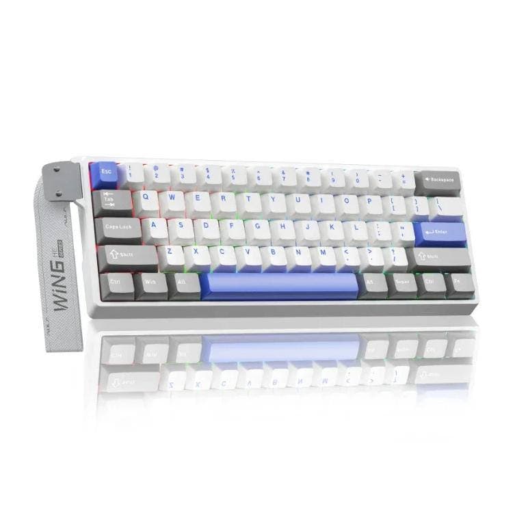 KEYBOARD AULA WIN60 HE MAX ( GREY + WHITE + BLUE ) WIRED MAGNETIC 60% 8K POLLING RATE RAPID TRIGGER HOT  SWAPPABLE HALL EFFECT SWITCHES 3