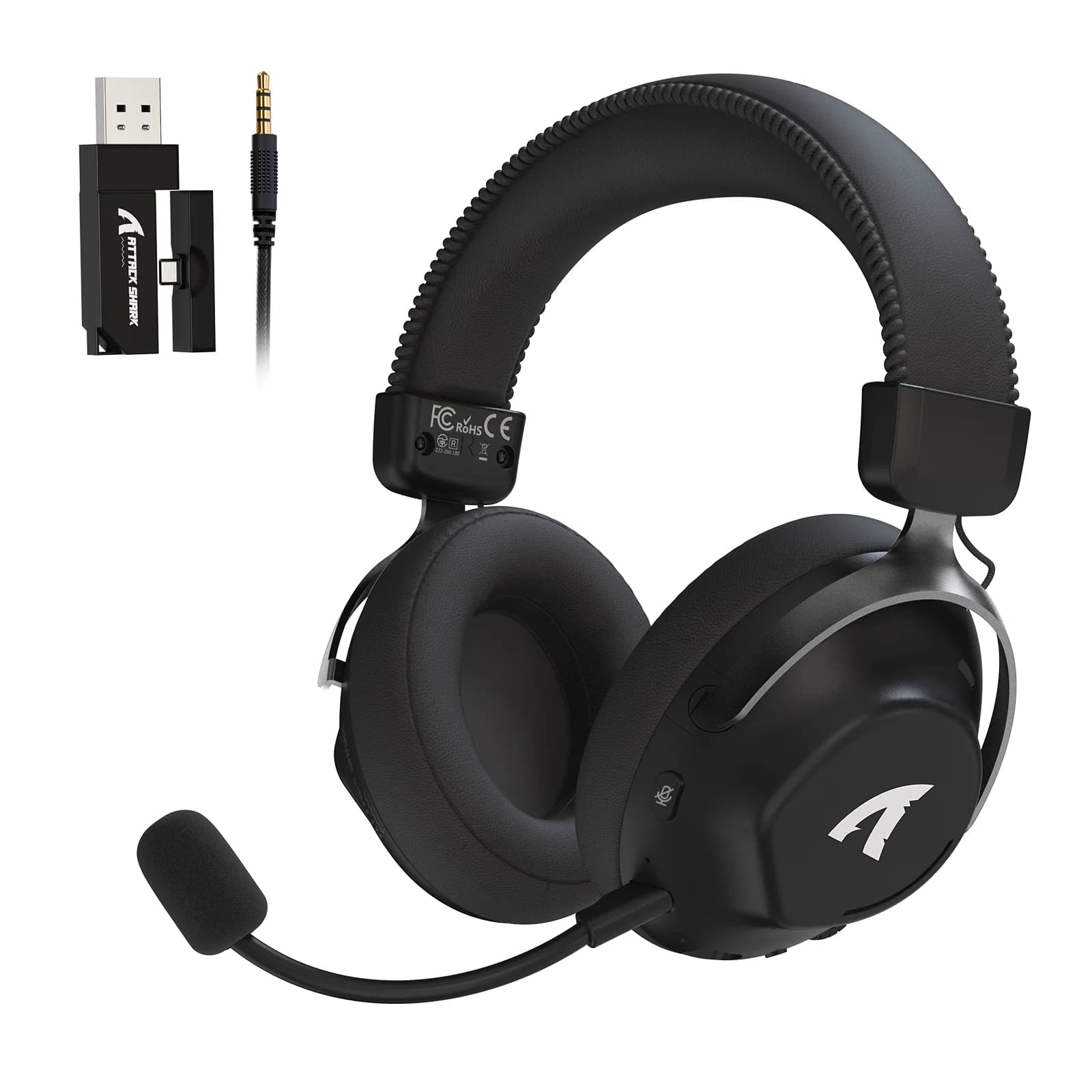 HEADSET ATTACK SHARK L80 BLACK WIRE + WIRELESS + BLUETOOTH