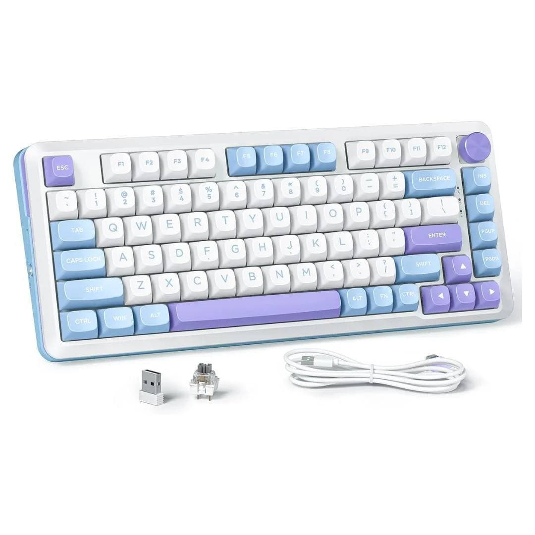 KEYBOARD REDRAGON K681 CYRUS PRO MECHANICAL RGB 75% SILVER SWITCHES GASKET MOUNTED 3 MODES WIRE + WIRELESS + BLUETOOTH