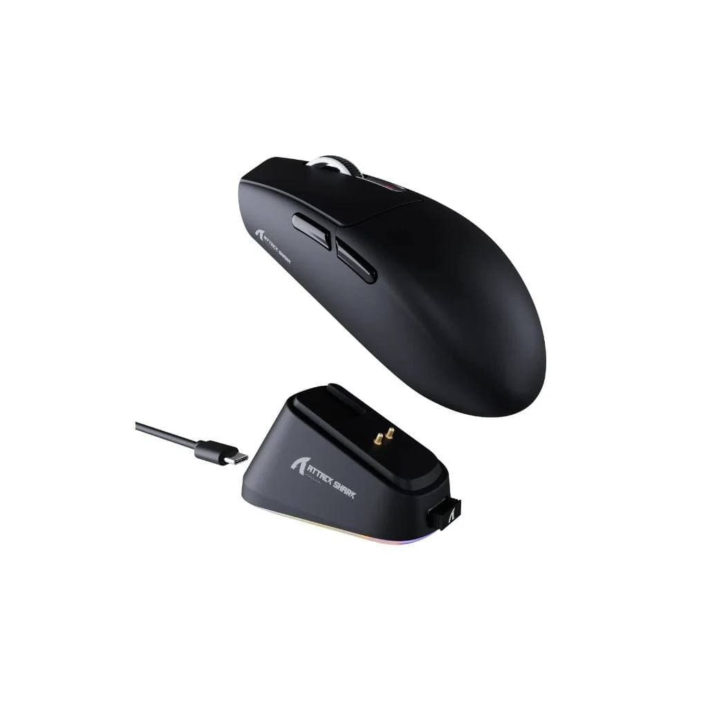 MOUSE ATTACK SHARK G3 PRO 1K TRI-MODE BLACK WIRE + WIRELESS + BLUETOOTH 2