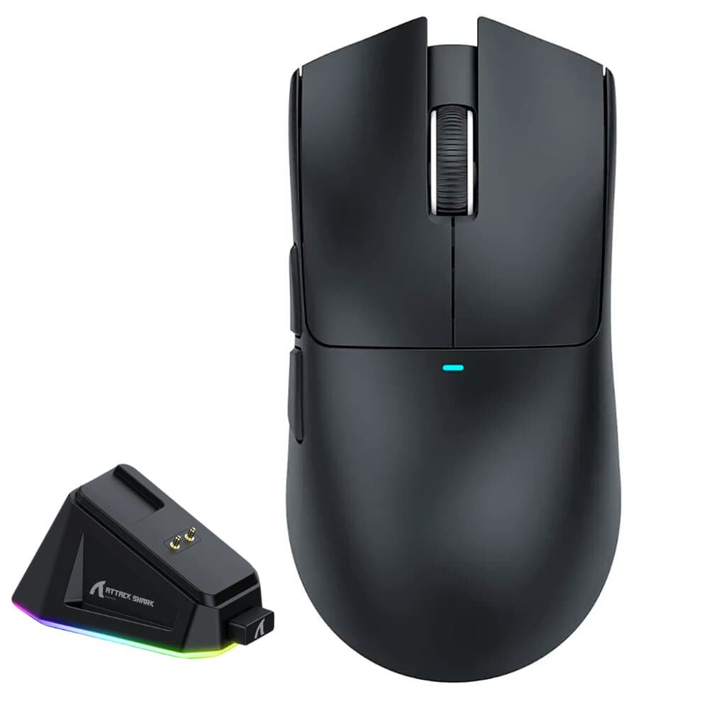 MOUSE ATTACK SHARK X11 BLACK WIRE + WIRELESS + BLUETOOTH 2