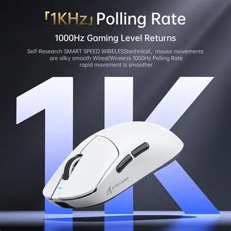 MOUSE ATTACK SHARK X8 PLUS WHITE WIRE + WIRELESS + BLUETOOTH 2