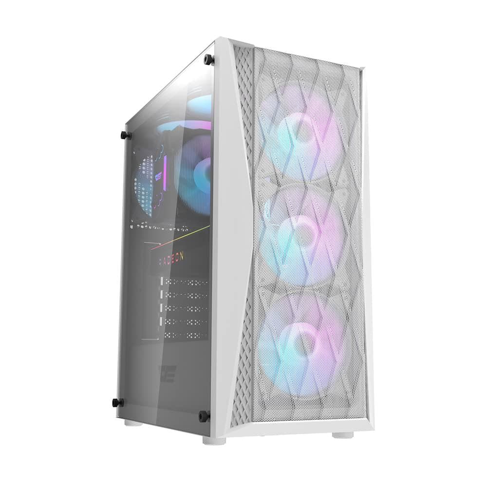 CASE AIGO DK352 MESH WHITE WITH 4 FANS