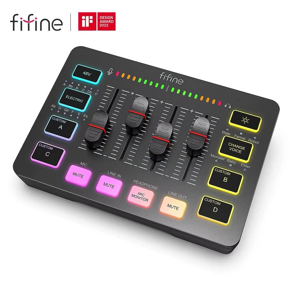 AUDIO MIXER + SOUND CARD FIFINE SC3 BLACK