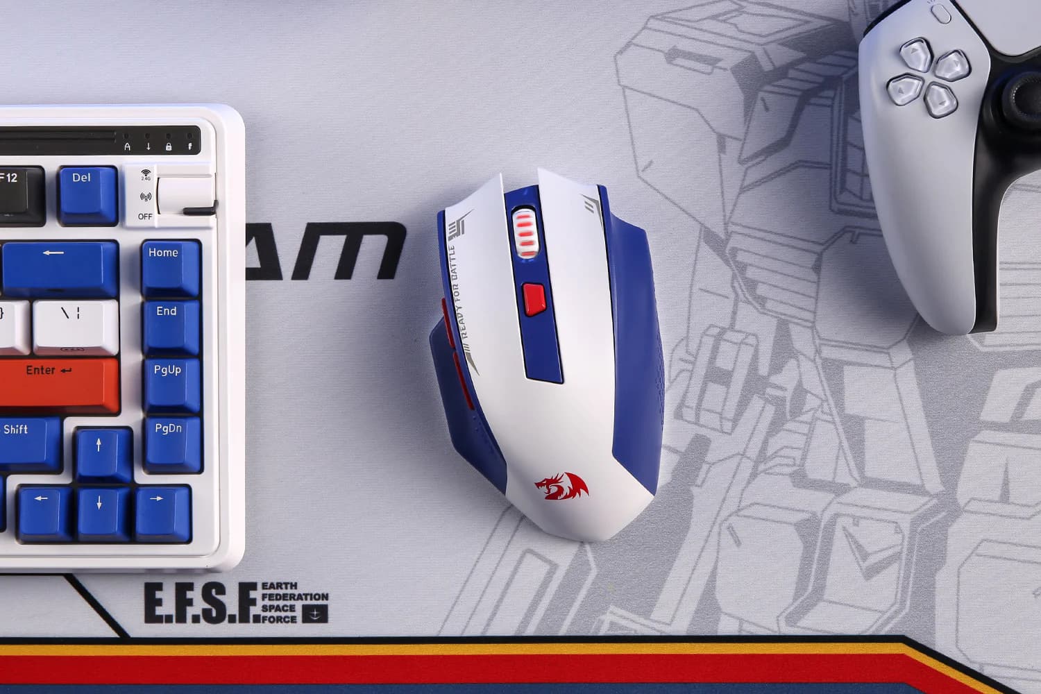 MOUSE REDRAGON M994 WOKI WHITE WIRE + WIRELESS + BLUETOOTH
