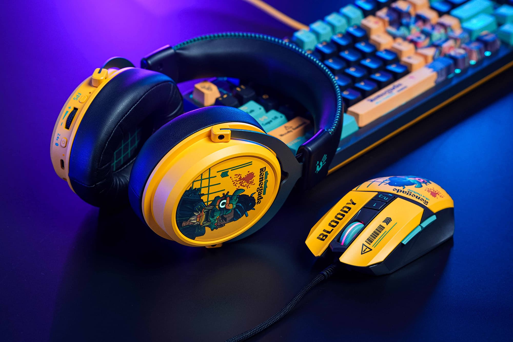 HEADSET BLOODY MR595 RENEGADE SUNSET WIRE + WIRELESS + BLUETOOTH