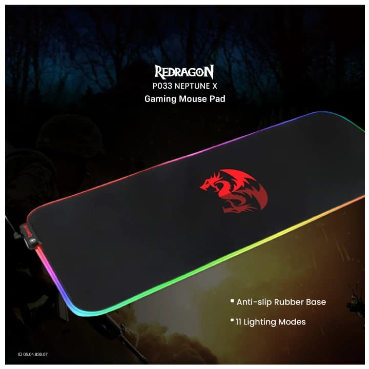 MOUSE PAD REDRAGON P033 NEPTUNE X RGB 800X300X4MM