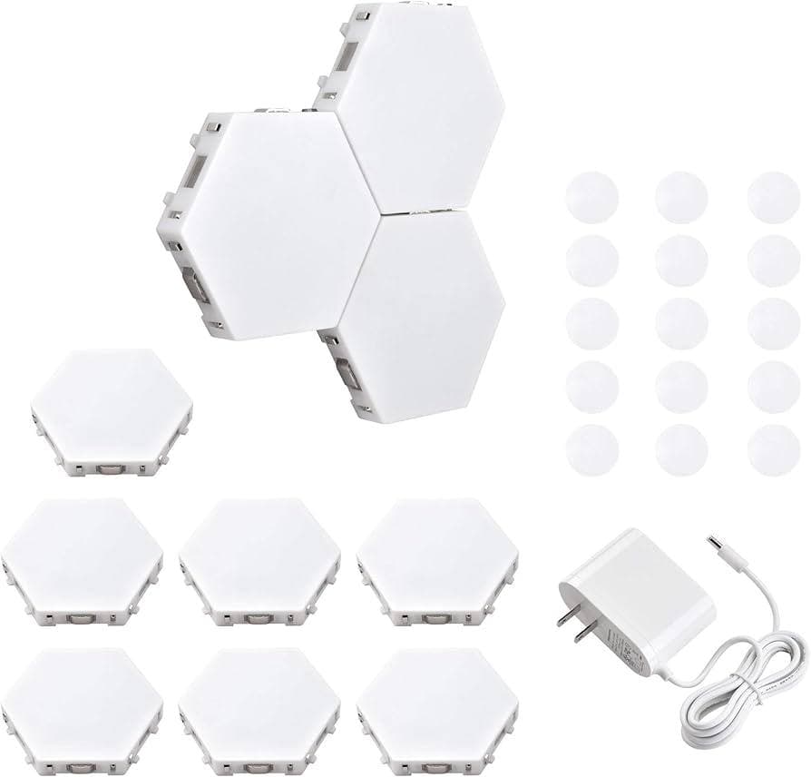 LIGHT PANEL HEXAGON 10 PCS PACK WHITE LED TOUCH