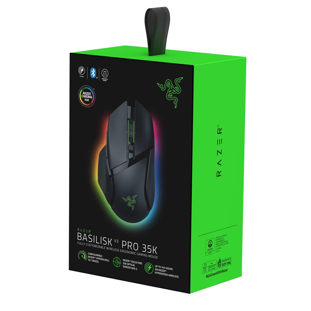 MOUSE RAZER BASILISK V3 PRO 35K BLACK WIRELESS + BLUETOOTH