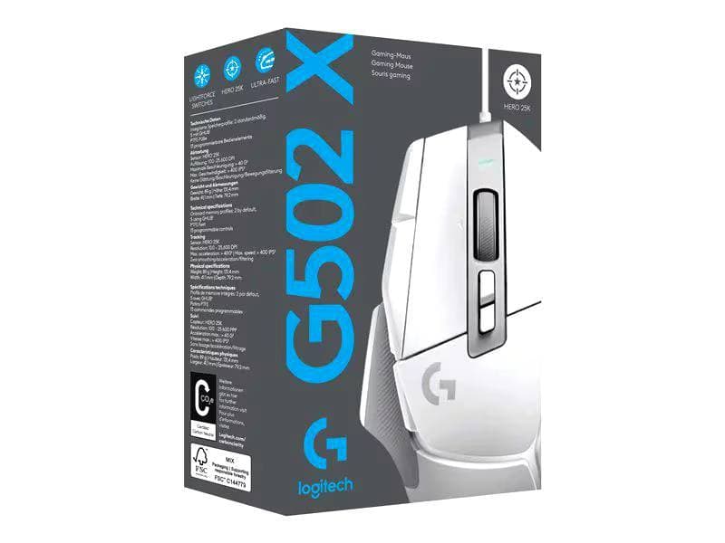 MOUSE LOGITECH G502X WHITE EDITION WIRED