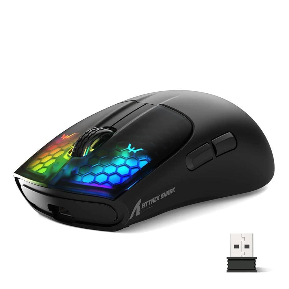 MOUSE ATTACK SHARK X5 BLACK WIRE + WIRELESS + BLUETOOTH