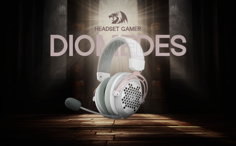 HEADSET REDRAGON H386 DIOMEDES USB SURROUND 7.1 WHITE EDITION