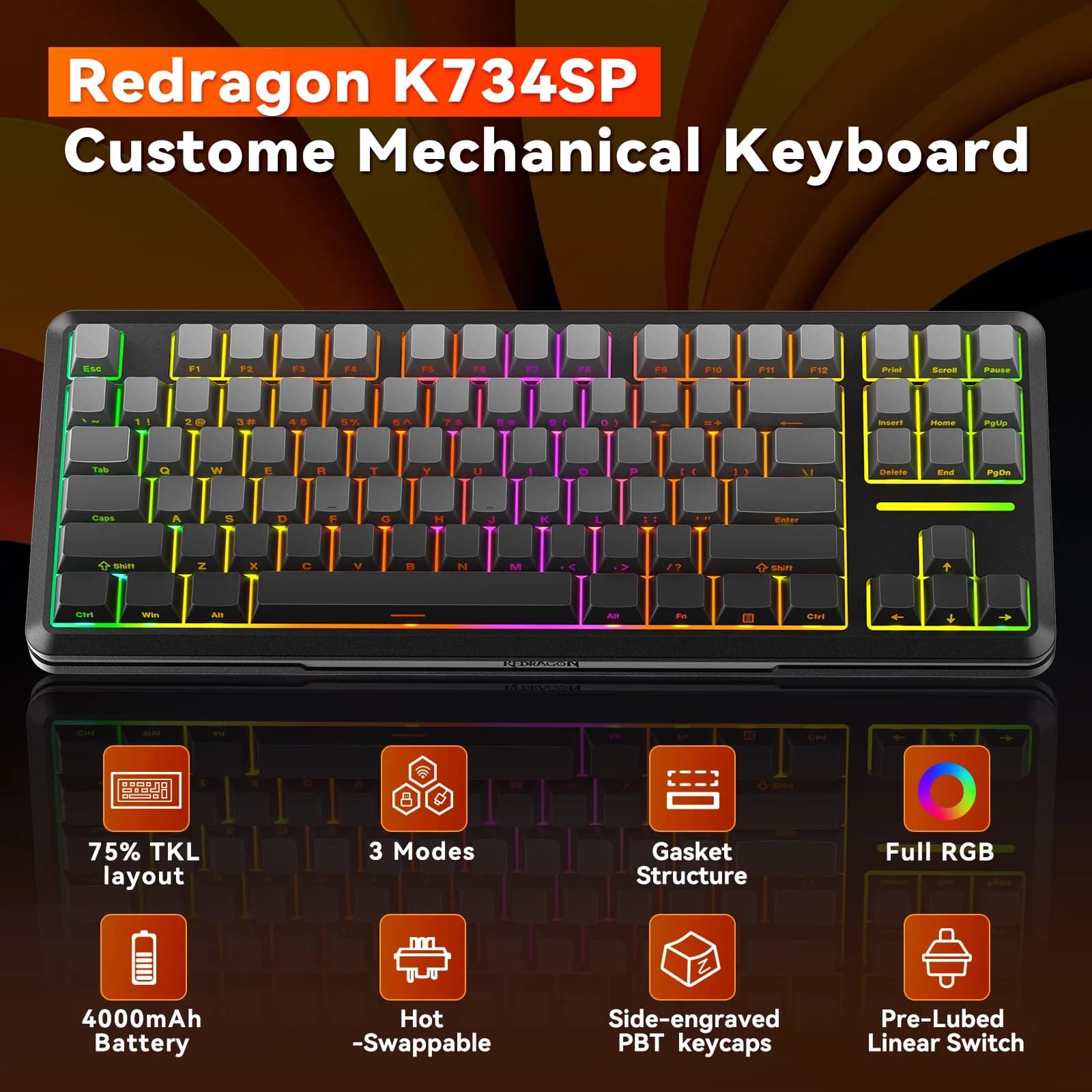 KEYBOARD REDRAGON K734SP WILDSLASH PRO