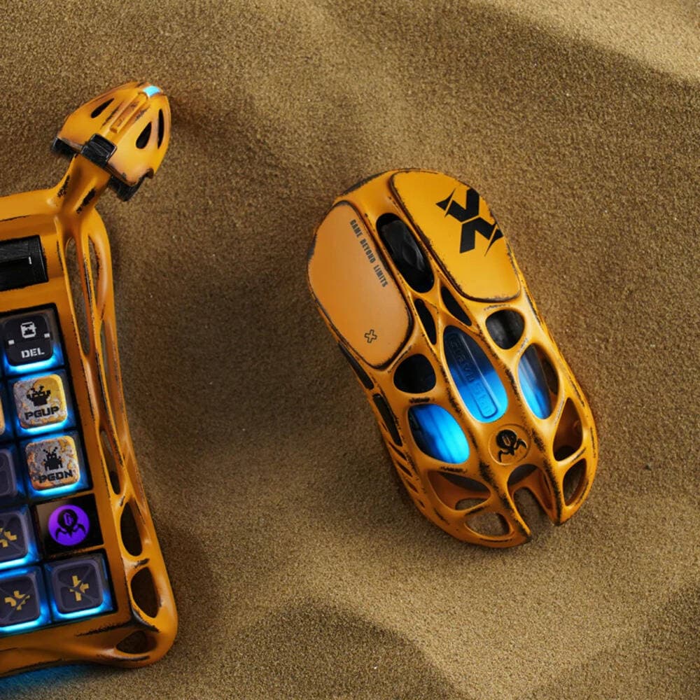 MOUSE GRAVASTAR MERCURY X PRO YELLOW WIRE + WIRELESS + BLUETOOTH