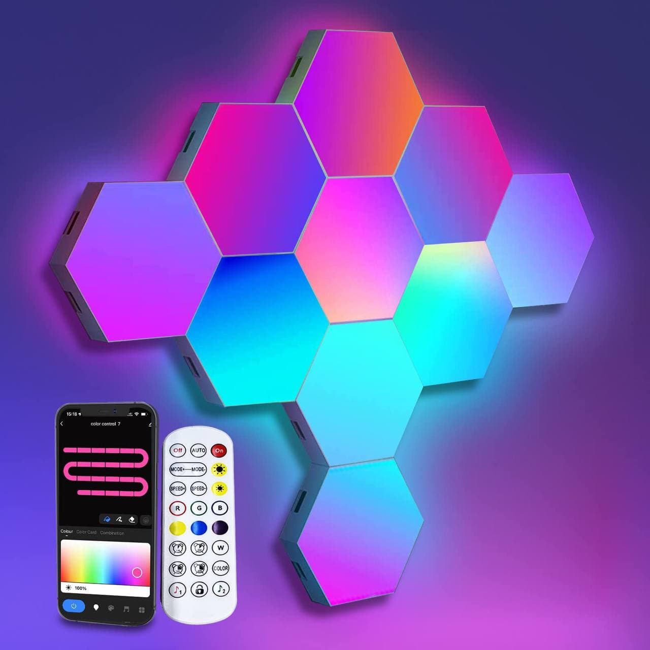 LED RGBIC HEXAGON GAMING LIGHT ( 10 PCS )