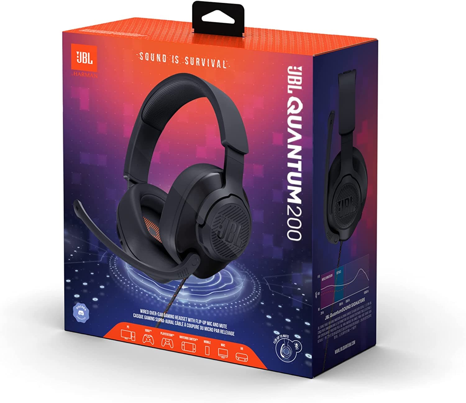 HEADSET JBL QUANTUM 200 AUX