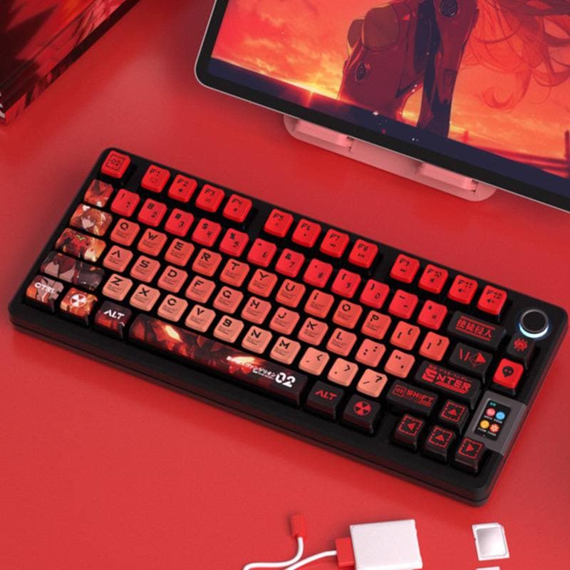KEYBOARD AULA S75 PRO TRI-MODE ( WIRE + WIRELESS + BLUETOOTH ) 75% GASKET STRUCTURE TFT/LCD SCREEN WITH ROTARY KNOB PCB HOT SWAPPABLE SWITCHES