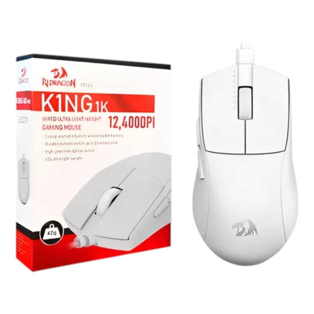 MOUSE REDRAGON M724W KING 1K WHITE WIRED