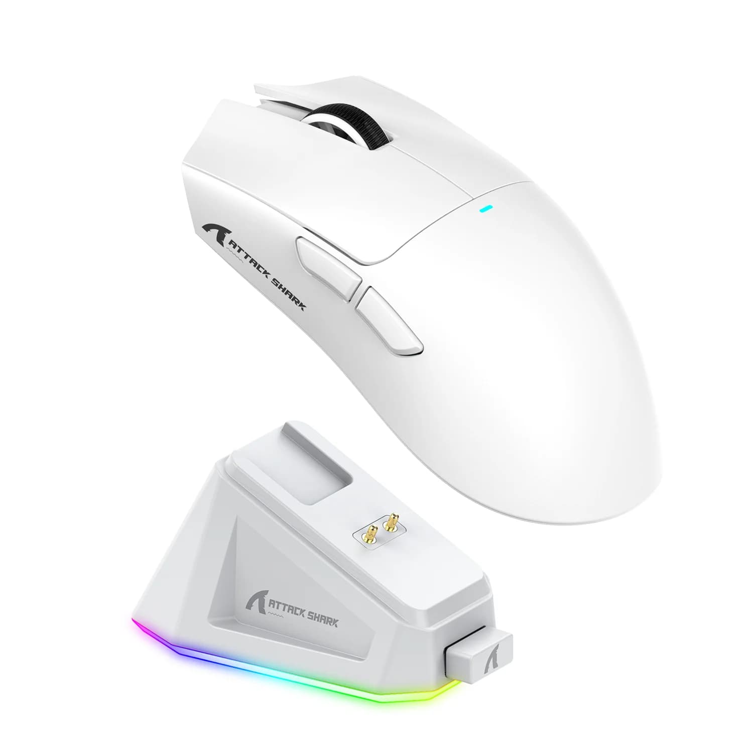 MOUSE ATTACK SHARK X11 WHITE WIRE + WIRELESS + BLUETOOTH