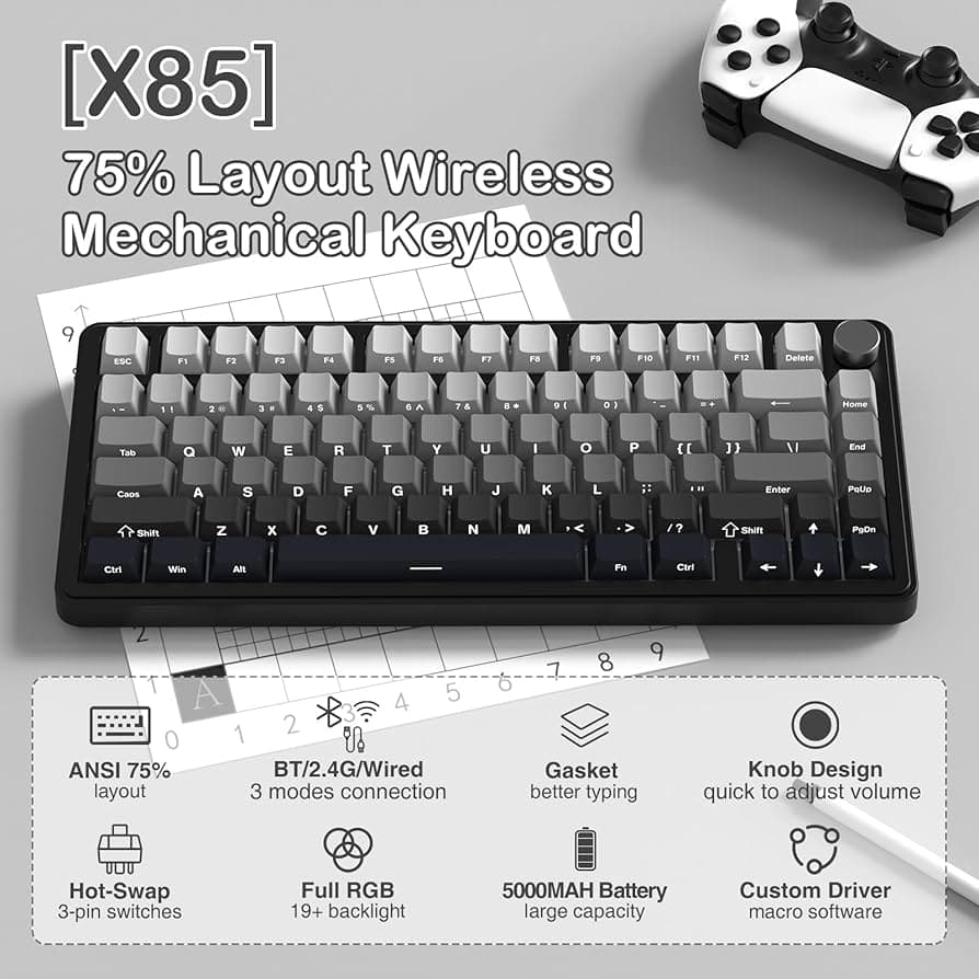 KEYBOARD ATTACK SHARK X85 MOONLIT NIGHT