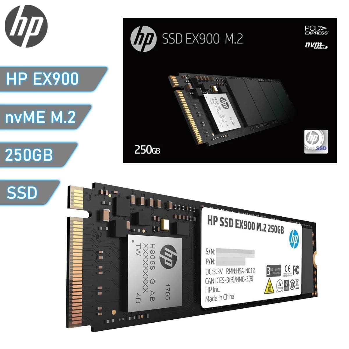 M.2 NVME HP EX900 250GB