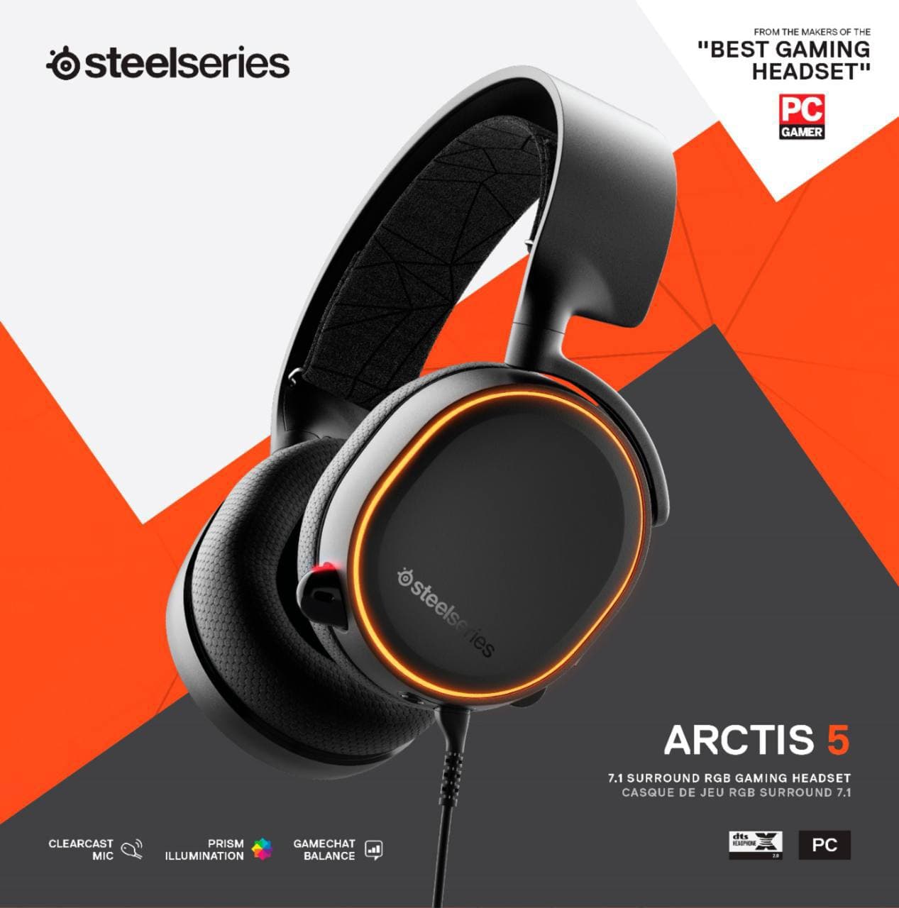 HEADSET STEELSERIES ARCTIS 5 BLACK USB 7.1 SURROUND